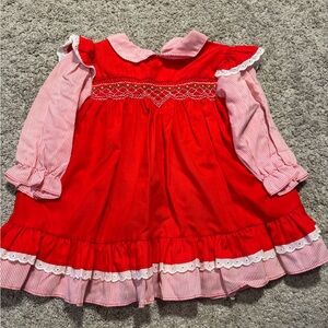 Vintage Polly Flinders Smocked Dress Size 18 months